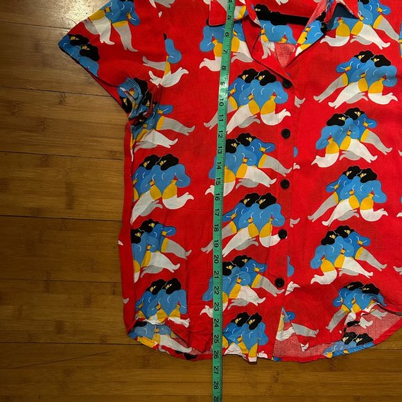 Nooworks RARE Dancing Ladies Button Up Size Large - Picture 11 of 12